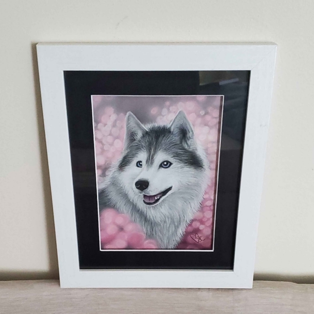 Husky Portrait - Original Artwork - Pastel Pencil Drawing
